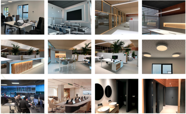 Diseño de Salas de Control, Mobiliario tecnico, espacios corporativos, entornos profesionales. Iluminación, suelto técnico, audiovisuales, telecomunicaciones, tecnología. Centros de Control y Datos
